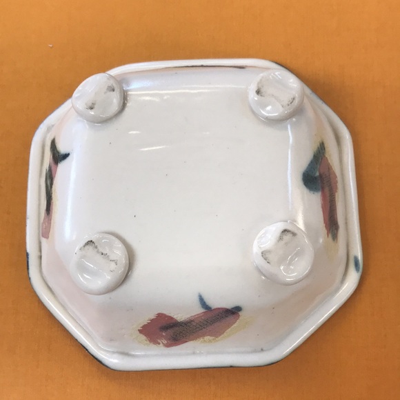 Vintage Signed Footed Pottery Jewelry Trinket Catch-All Dish - Picture 2 of 9